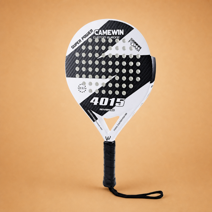 Camewin Diamond Carbon Fibre Padel Racket - White & Black