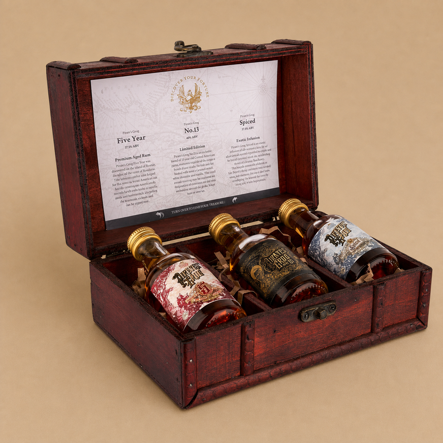 Pirate's Grog Rum Miniatures Gift Set: 5yr, 13yr & Spiced 3 x 50ml