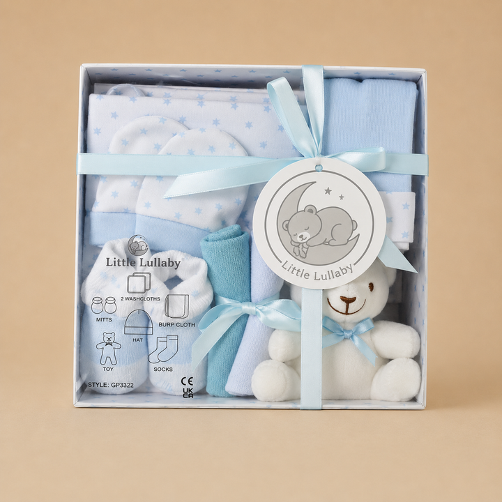 Little Lullaby Newborn 7 Piece Luxury Boxed Baby Gift Set (0-3 Months) - Blue
