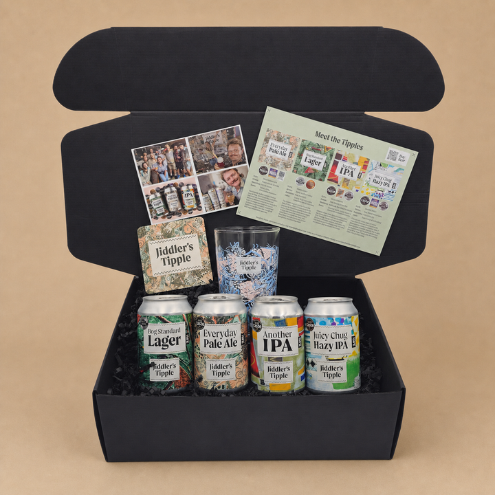 Jiddler's Tipple Craft Beer & Snacks Gift Hamper for Men - 6 Pack Gift Hamper Basket