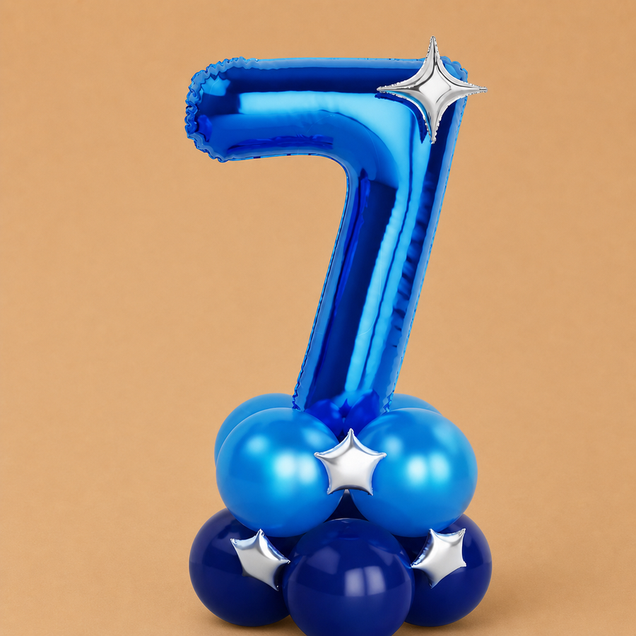 Blue Number 7 Balloon Birthday Set 40in