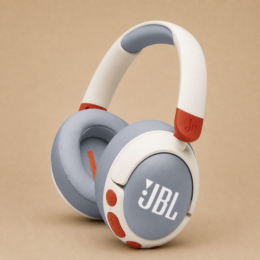 JBL Junior 470 NC Kid-Friendly Wireless Over-Ear Bluetooth Headphones - White