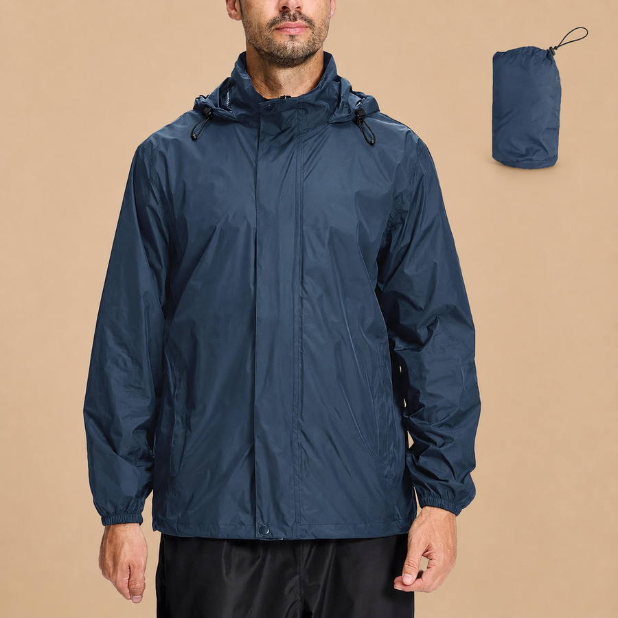 LZLER Mens Waterproof  + Windproof Jacket M - Navy Blue