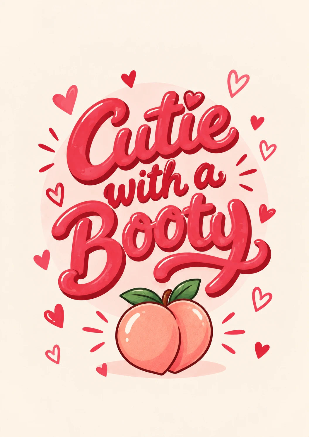Funny Cutie with a Booty Peach Anniversary Card for Her