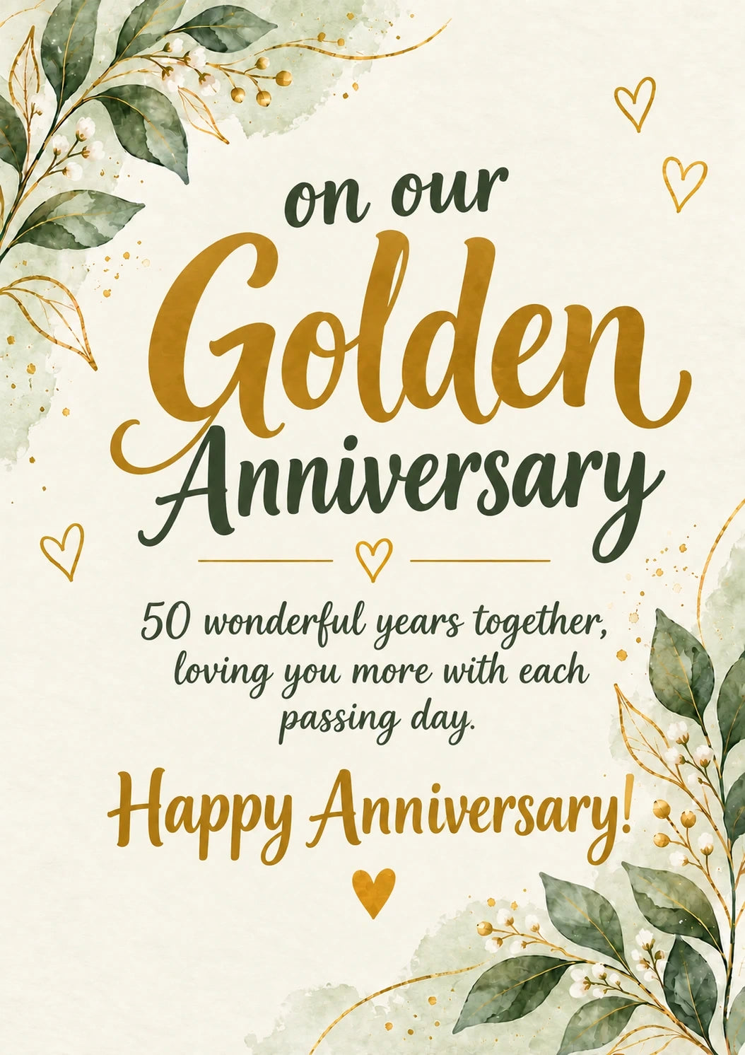 Anniversary - Personalised Card — with punch holes