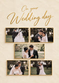 Load image into Gallery viewer, Five Photo Gold Frame Wedding Day Photo Upload Wedding Card for Dad and Partner
