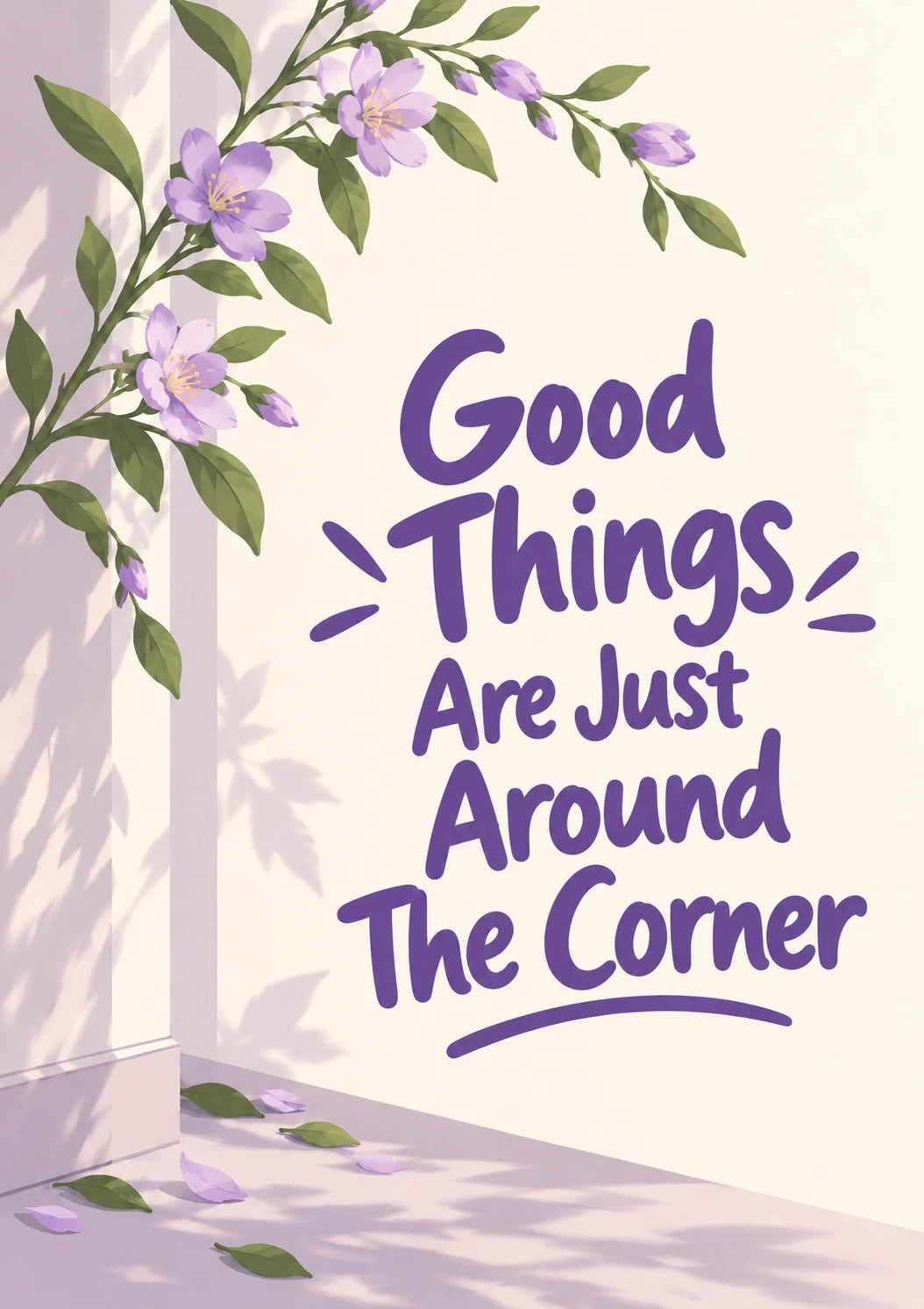 Purple Floral Corner Quote Friendship Card for Sister In Law