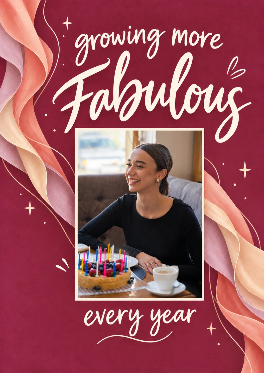 Growing More Fabulous Every Year Photo Upload Friendship Card for Friend