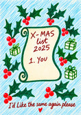 Load image into Gallery viewer, Christmas - Personalised Card — with punch holes
