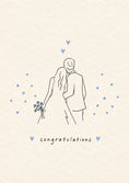 Load image into Gallery viewer, Illustrated Couple Silhouette Congratulations Engagement Card
