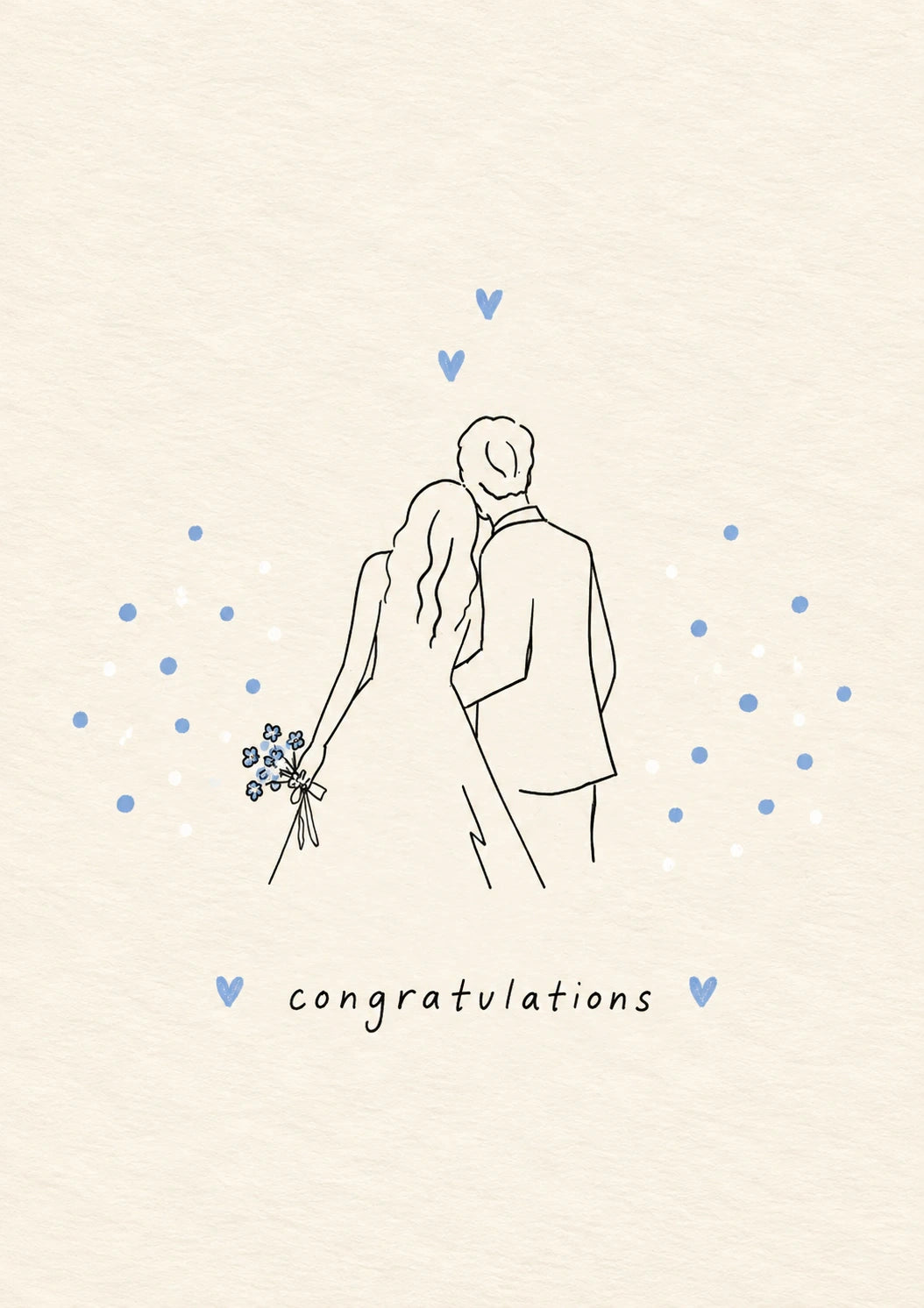 Illustrated Couple Silhouette Congratulations Engagement Card
