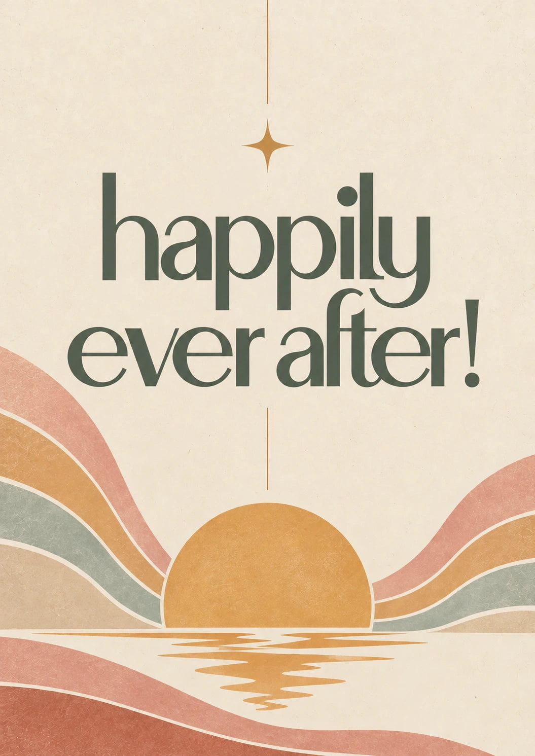 Happily Ever After Sunset colleague Wedding Card