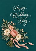 Load image into Gallery viewer, Teal Floral Bouquet Wedding Card for Niece
