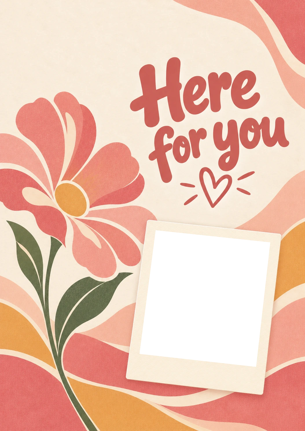 Here for You Floral Photo Upload Sympathy Card for Sister In Law