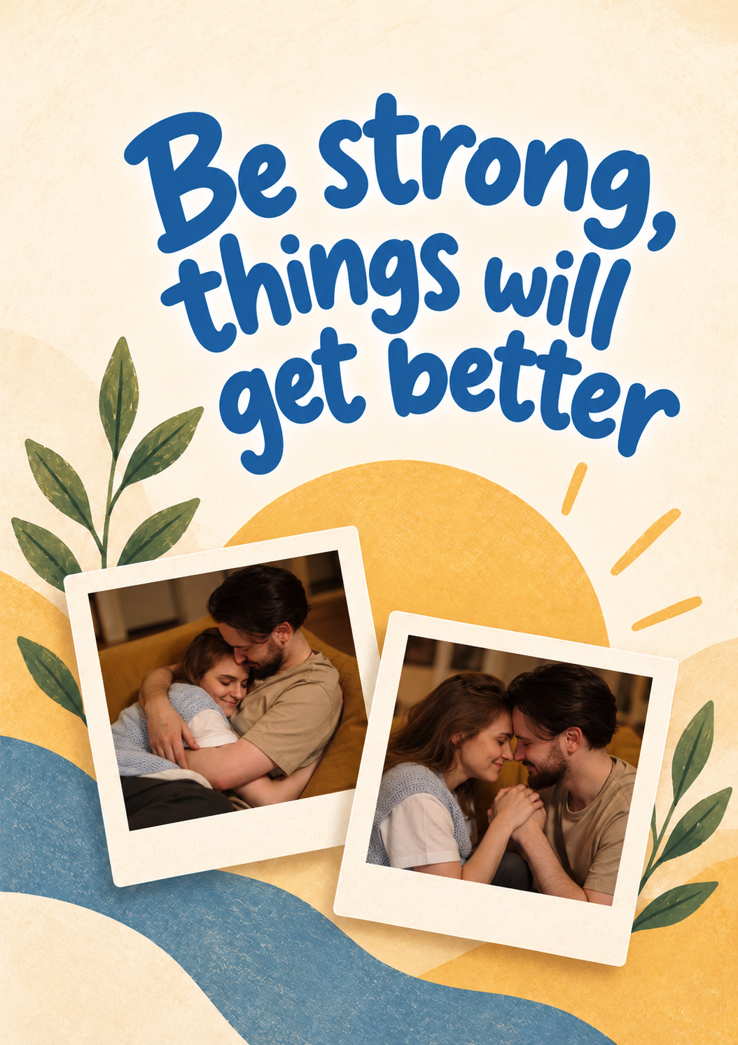 Be Strong Things Will Get Better Photo Upload Sympathy Card for Wife