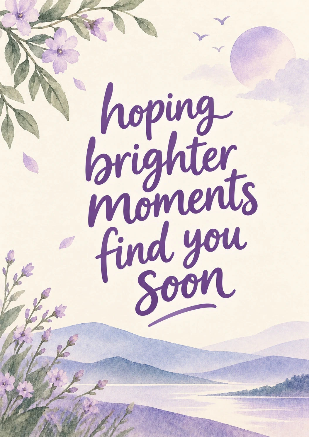 Hoping Brighter Moments Watercolour Friendship Card for Sister In Law