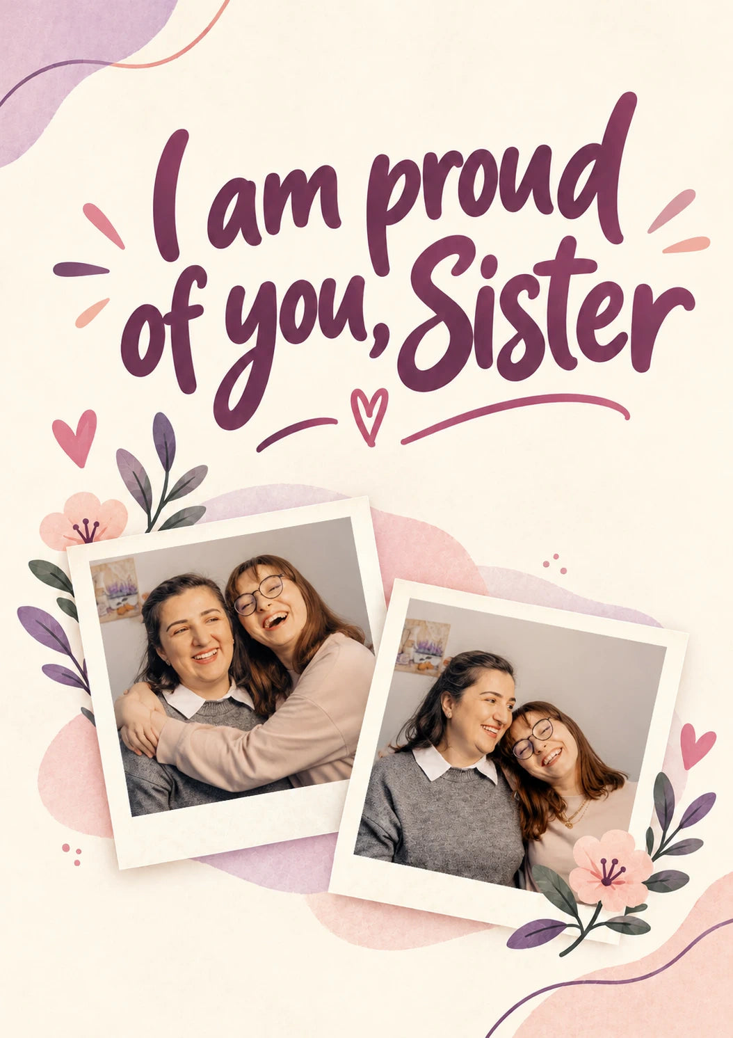 Proud of You Sister Sentiment Photo Upload Congratulations Card for Her
