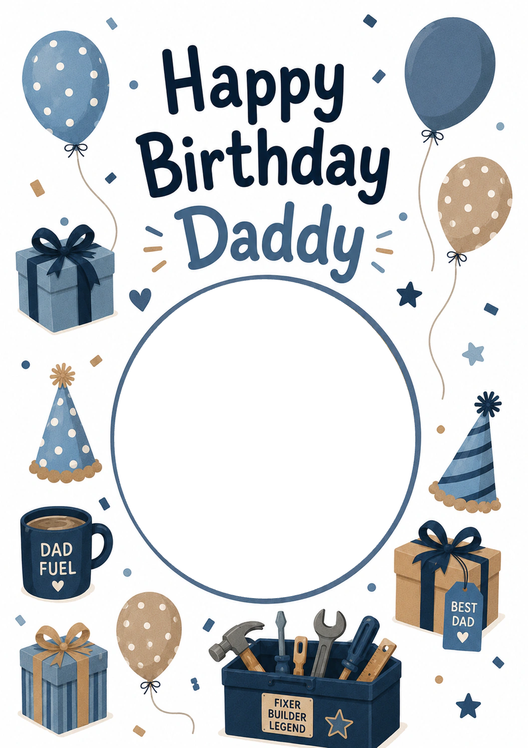 Birthdays - Personalised Card — with punch holes