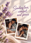Load image into Gallery viewer, Lavender Floral From the Heart Photo Upload Sympathy Card for Wife
