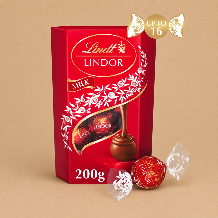 Lindt LINDOR Milk Chocolate Truffles Box 200g