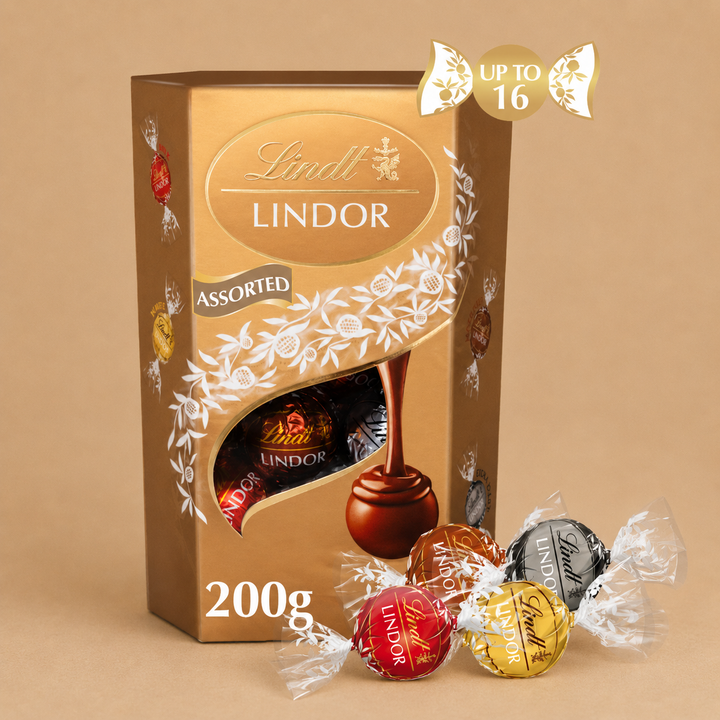 Lindt LINDOR Assorted Chocolate Truffles Box 200g