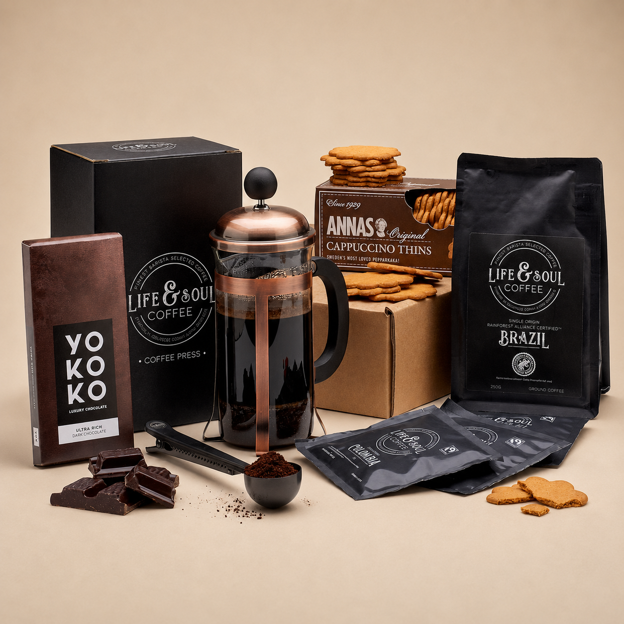 Luxury Cafetiere and Treats Box