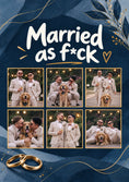 Load image into Gallery viewer, Funny Married As F*ck Dogs 6 Photo Upload Wedding Card for Brother and Partner
