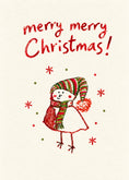Load image into Gallery viewer, Cute Stripy Hat Snowman Merry Merry Christmas Card
