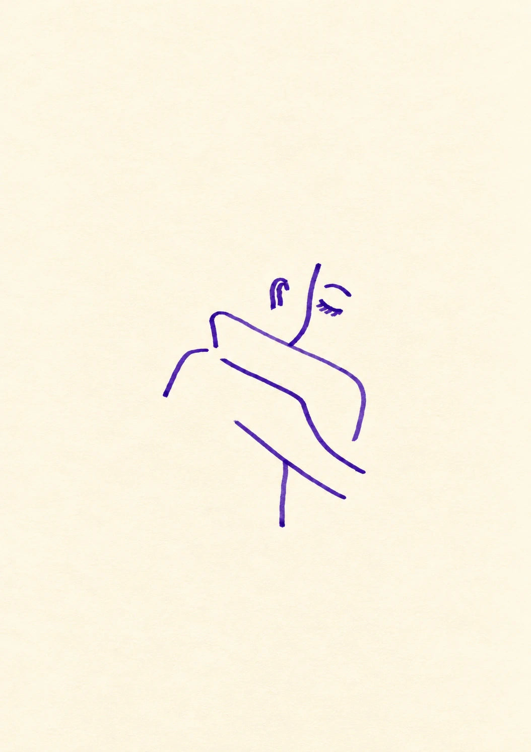 Minimalist Line Art Embrace Get Well Soon Card for Her