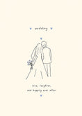 Load image into Gallery viewer, Bride and Groom Line Art Romantic Engagement Card
