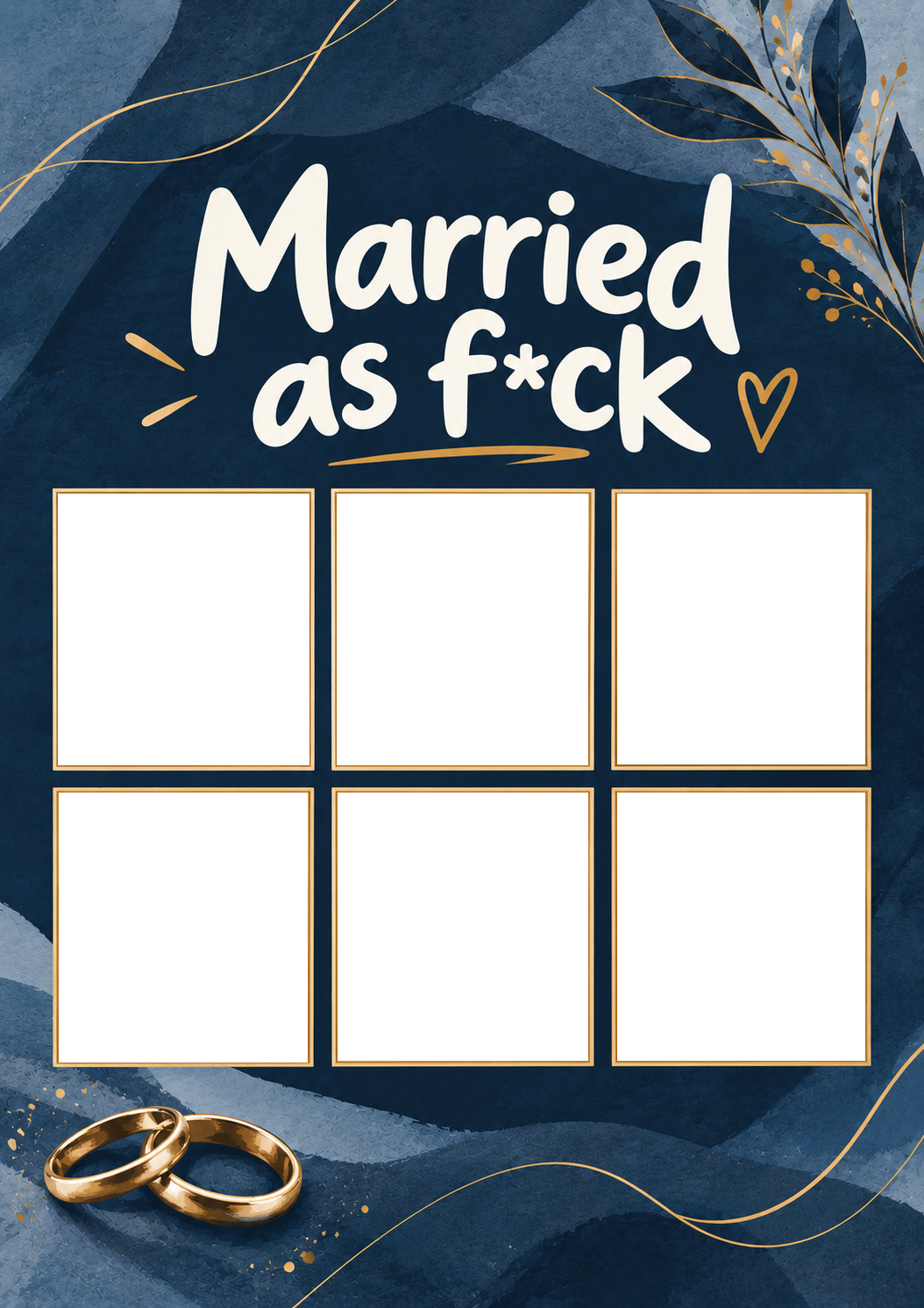 Funny Married As F*ck Dogs 6 Photo Upload Wedding Card for Brother and Partner