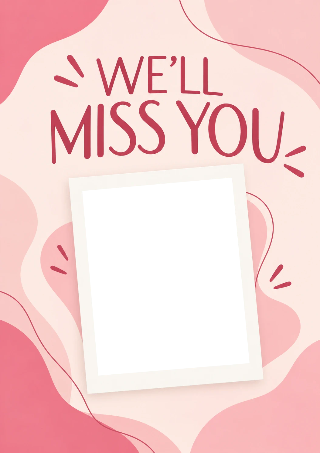 Pink Wave From the Heart Photo Upload Leaving Card for Sister