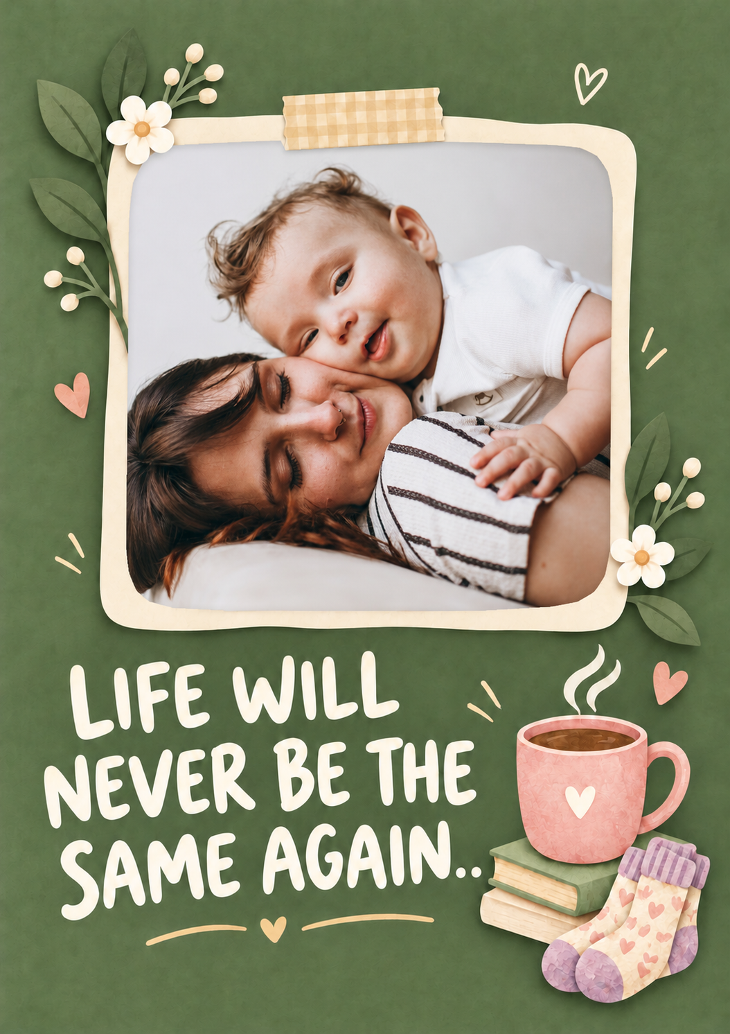 Funny Life Will Never Be The Same Photo Upload New Baby Card for Sister