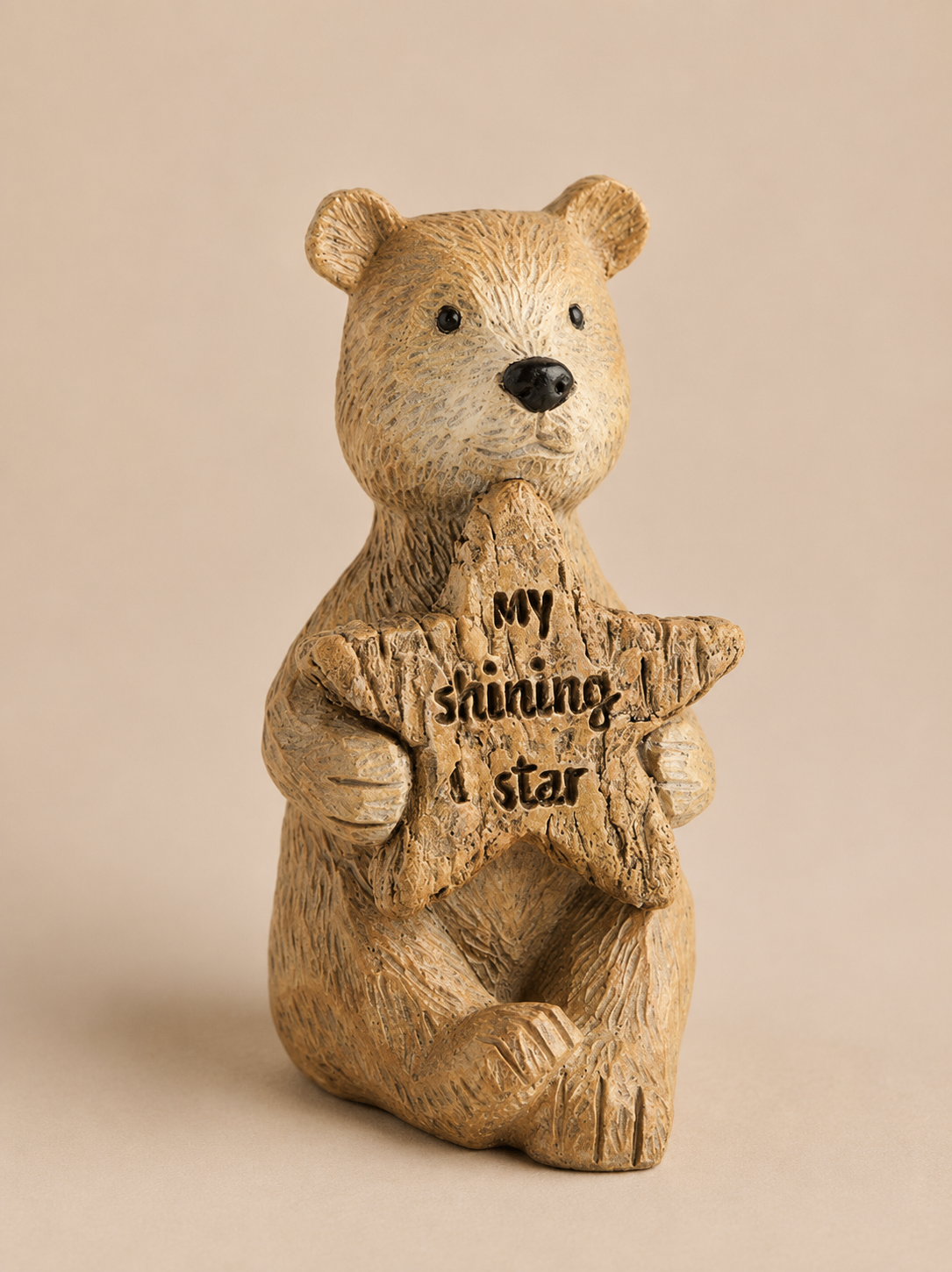 Natural Extra Small Bertie The Bear Shining Star Ornament
