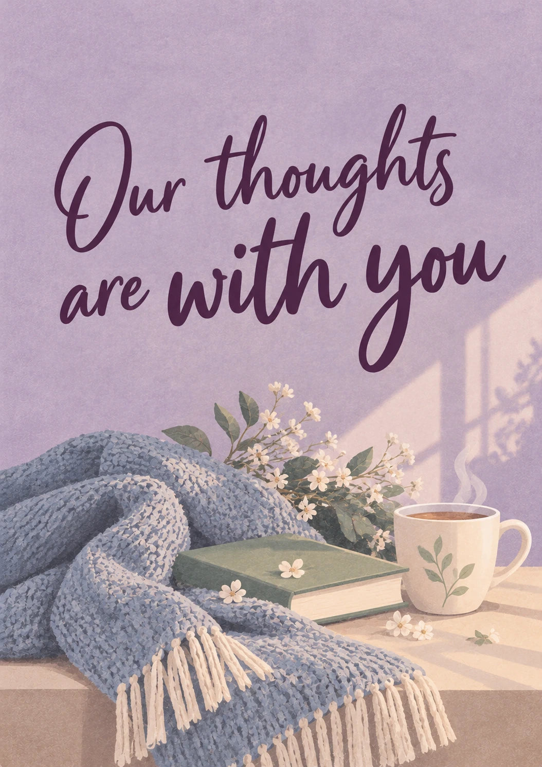 Cosy Knit and Flowers Sympathy Friendship Card for Friend