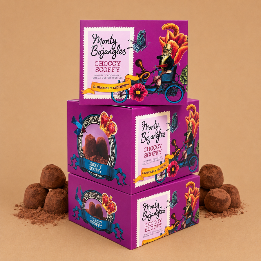 Monty Bojangles Choccy Scoffy Cocoa Dusted Chocolate Truffles Gift Box 2 x 150g