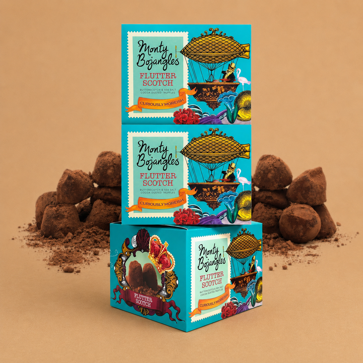 Monty Bojangles Flutter Scotch Cocoa Dusted Butterscotch & Sea Salt Chocolate Truffles 3 x 100g