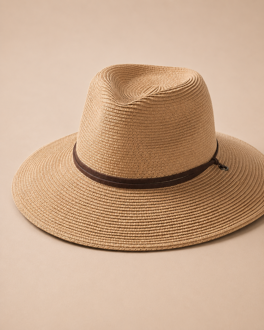 Natural Packable Straw Sun Hat - Adjustable Size