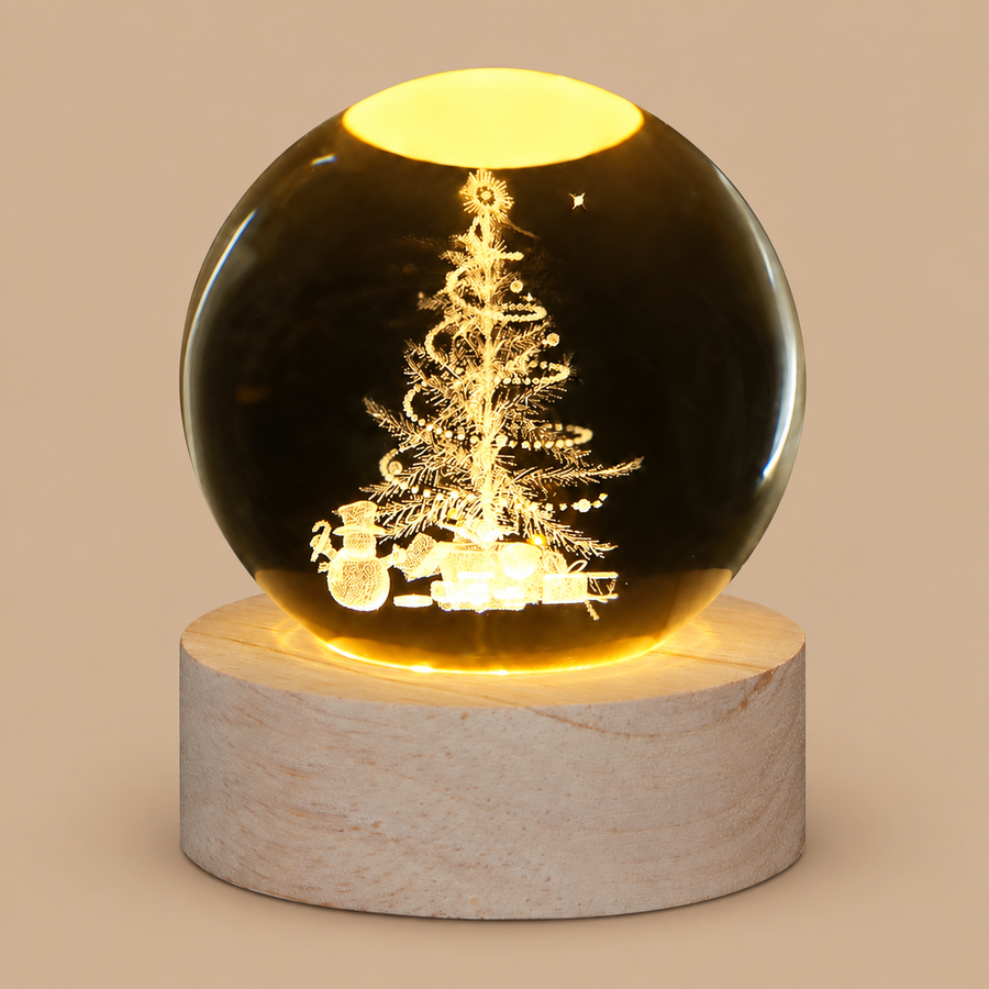 Christmas Tree Crystal Ball Paperweight
