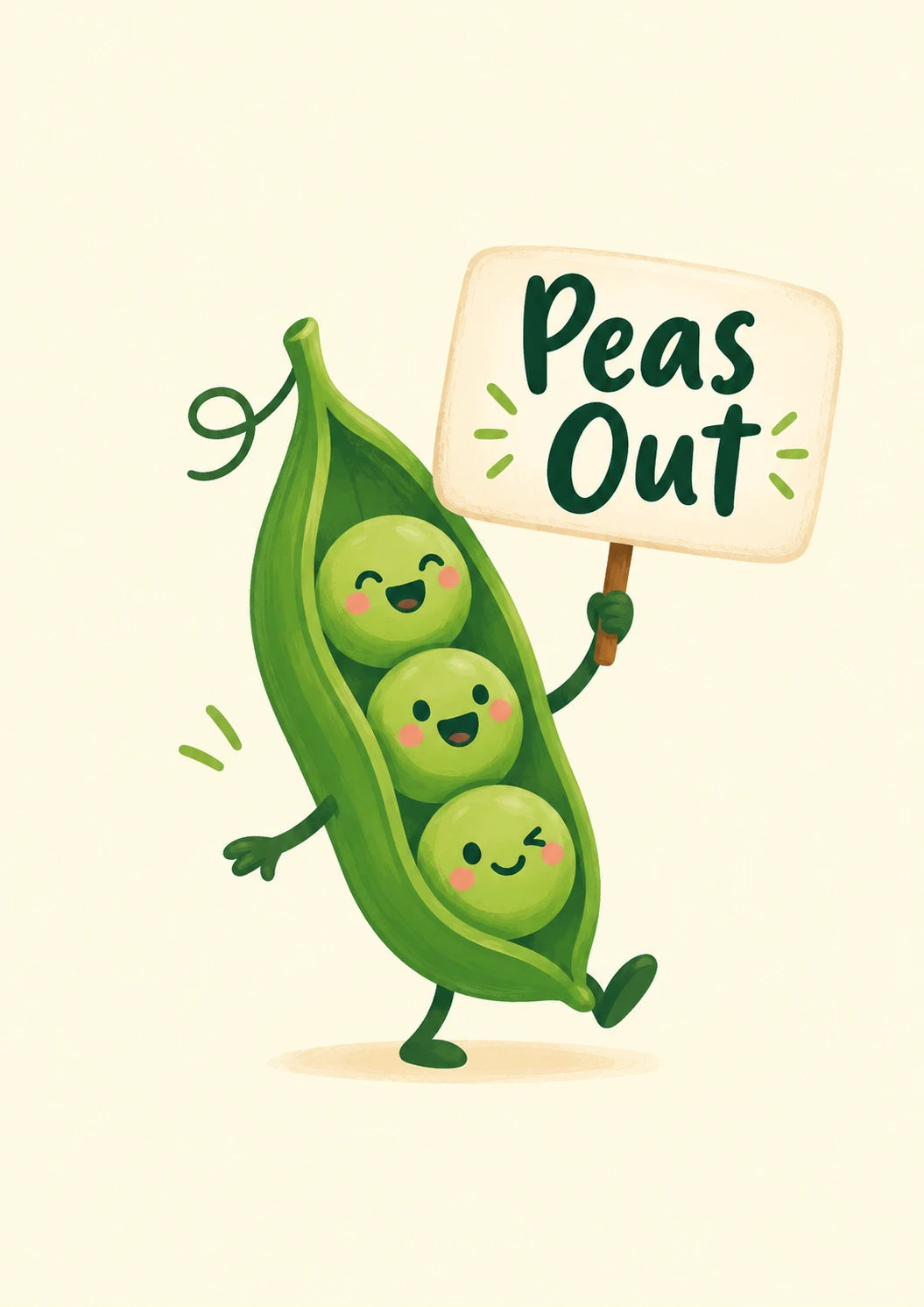 Funny Peas Out Best Friend Leaving Card