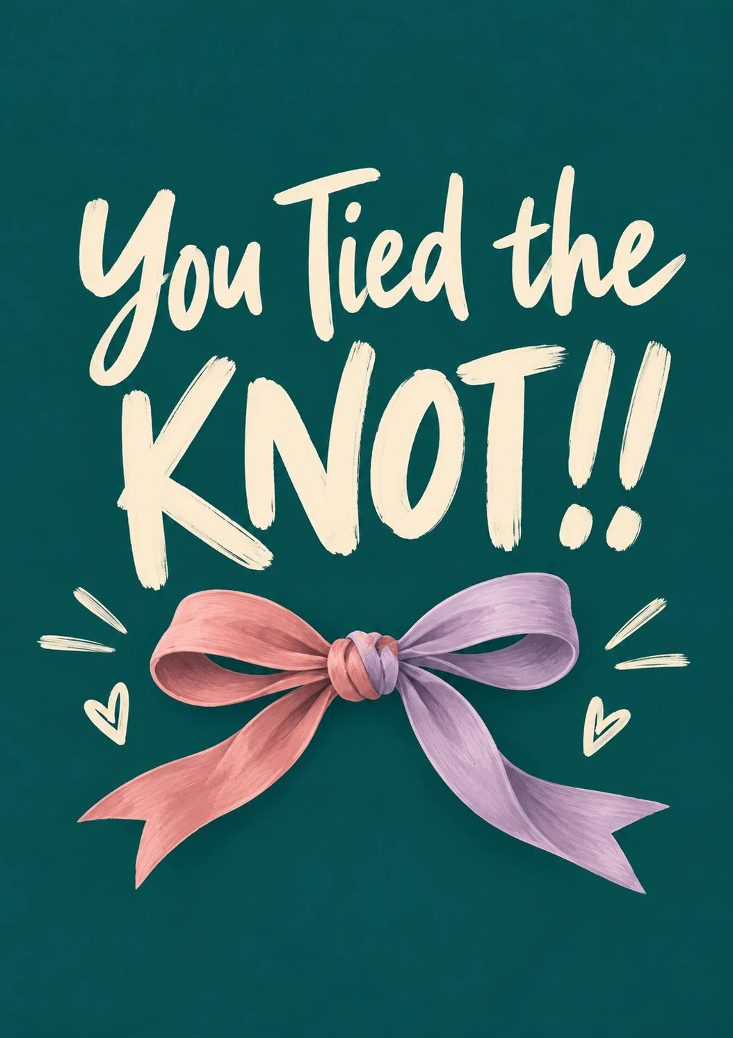 Funny You Tied the Knot Bow Wedding Card for Niece