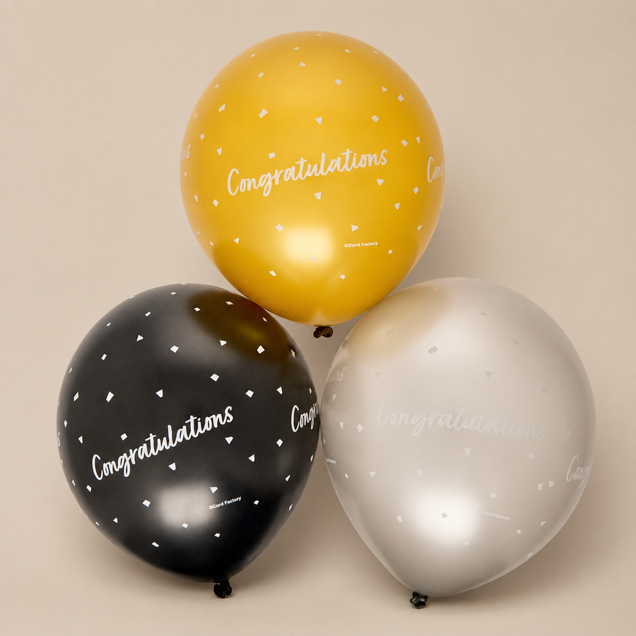 Latex Congratulations Balloons - Pack of 6