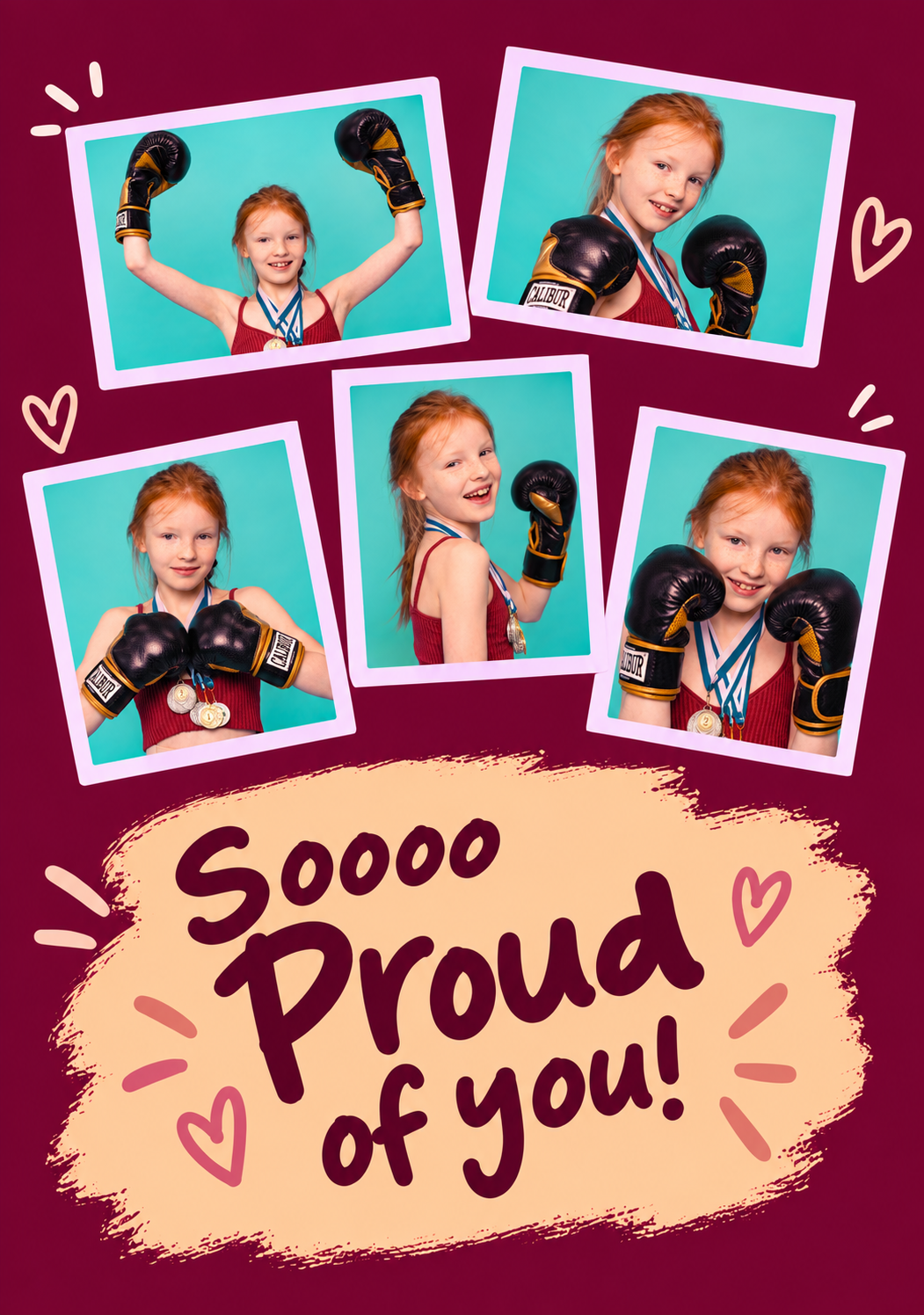 Soooo Proud 5 Photo Upload Congratulations Card for Niece