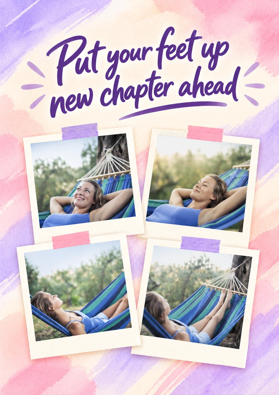 Put Your Feet Up Multiple Photo Upload Retirement Card for Colleague