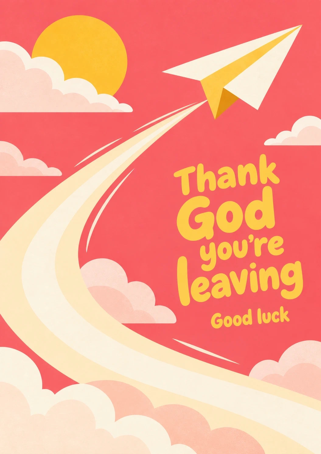Leaving - Personalised Card — with punch holes