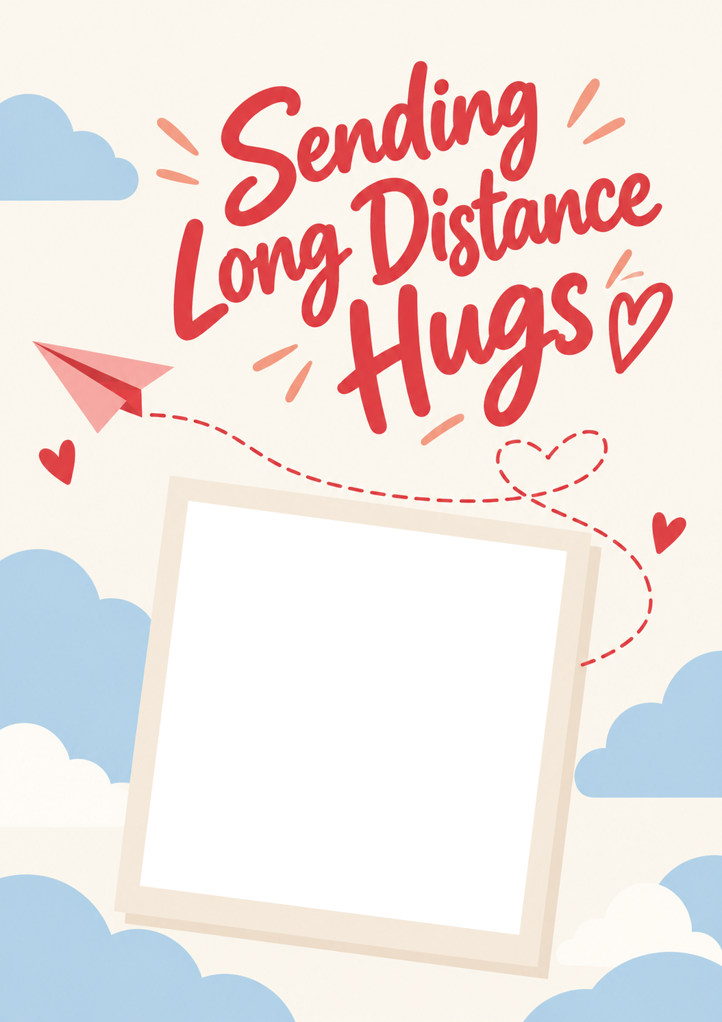 Sending Long Distance Hugs Photo Upload Friendship Card for Partner