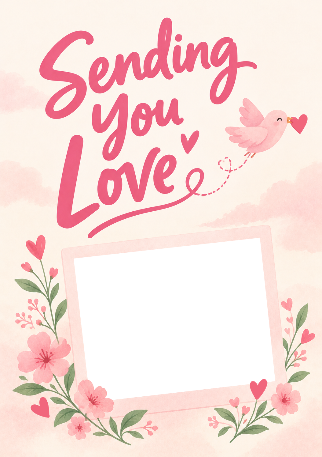 Sending You Love Floral Bird Friendship Card for Granddaughter