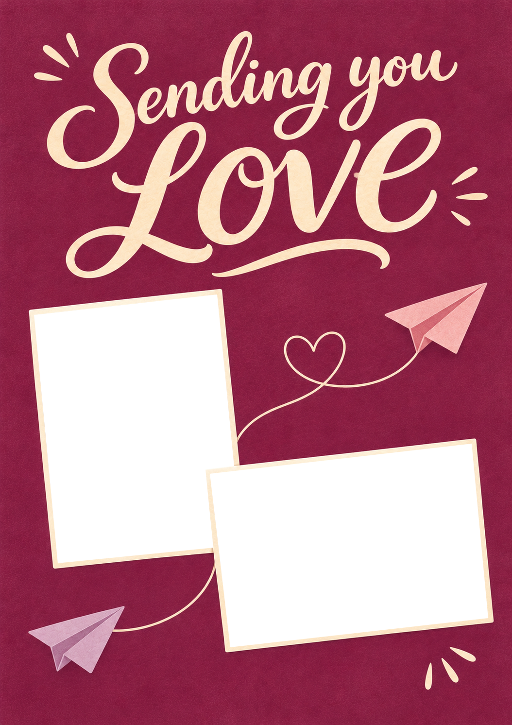 Sending You Love Two Photo Upload Friendship Card for Wife