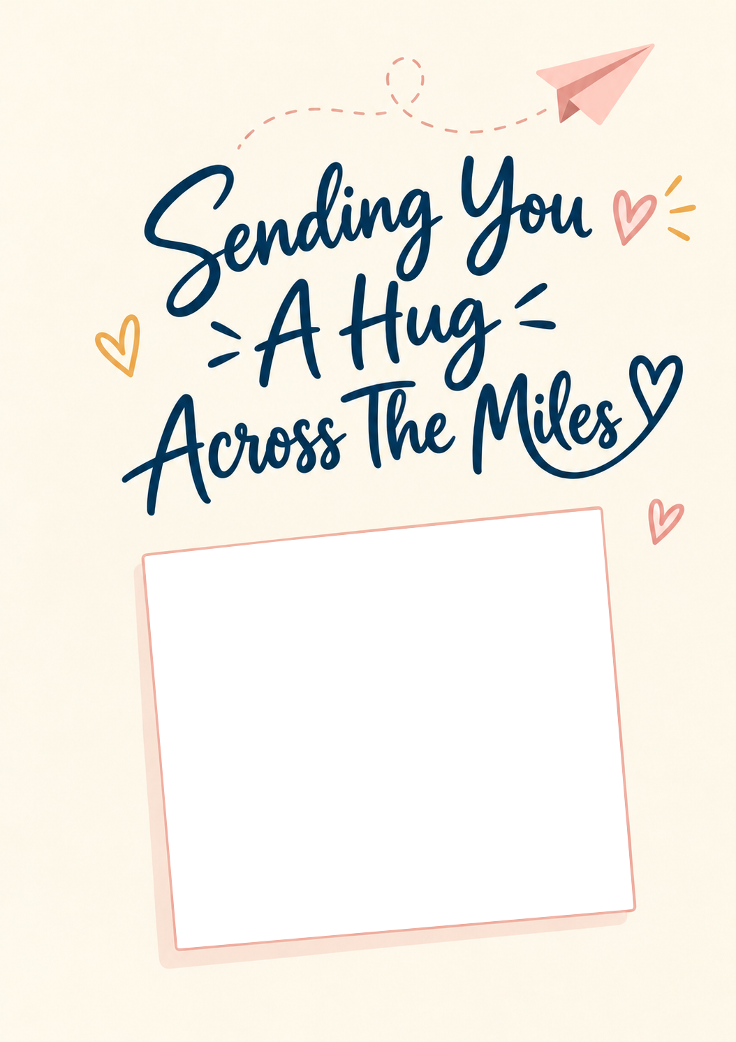 Sending You A Hug Across The Miles Photo Upload friendship Card for Partner