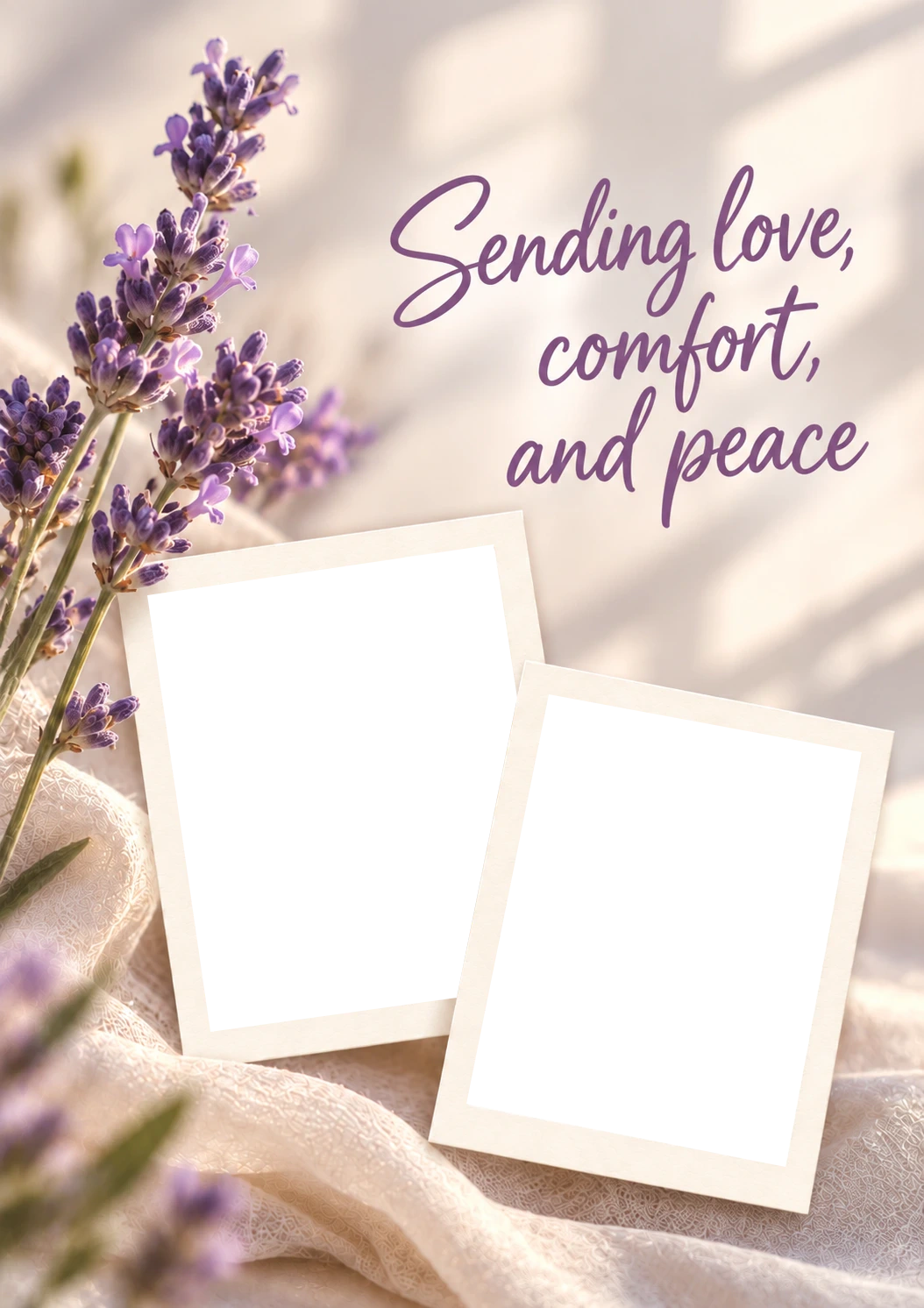 Lavender Floral From the Heart Photo Upload Sympathy Card for Wife